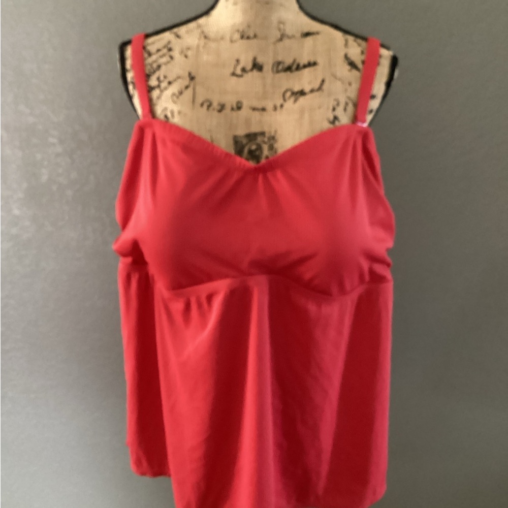 Torrid Vibrant Red Wireless Ribbed Strapless Swimtop - Picture 3 of 11